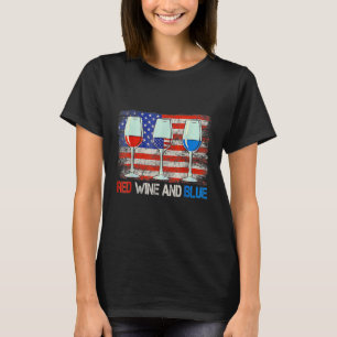 T-shirt Vins rouges blancs Bleus 4 juillet Vins rouges B