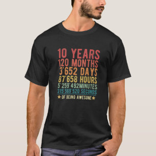 T-shirt Vintage 10E Anniversaire Fête Amusante 10 Ans Bei