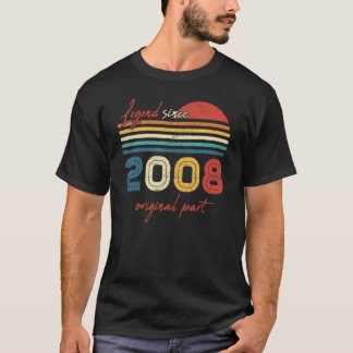 T-shirt Vintage 14 Anniversaire Légende Depuis 2008 Pp Ori