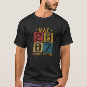 T-shirt Vintage 15 Anniversaire Mai 2007 Né En 2007 15 Ans
