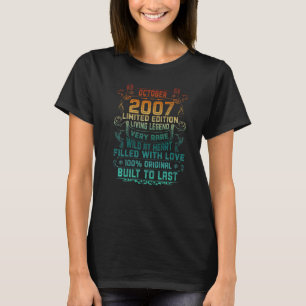 T-shirt Vintage 15 Ans Octobre 2007 15e Anniversaire