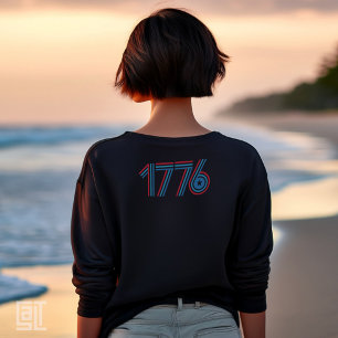 T-shirt Vintage 1776 Amérique - Rayures rouges et bleues a
