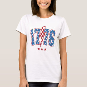 T-shirt Vintage 1776 Éclair Patriotique Drapeau Américain