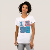 T-shirt Vintage 1776 Patchwork Patriotique (Devant entier)