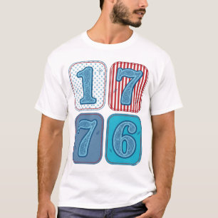 T-shirt Vintage 1776 Patchwork Patriotique