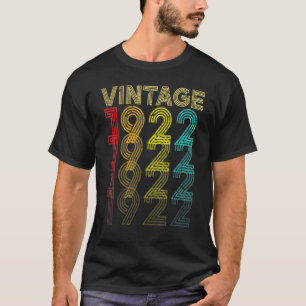 T-shirt Vintage 1922 100 Ans Hommes Et Femmes 100E B