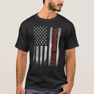 T-shirt Vintage 1931 91 Ans Hommes Et Femmes 91E Bir