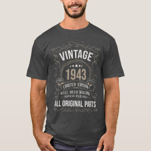 T-shirt Vintage 1943 78e anniversaire Toutes les pièces or