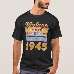 T-shirt Vintage 1945 Né Dans Classic Cassette Tape Limited