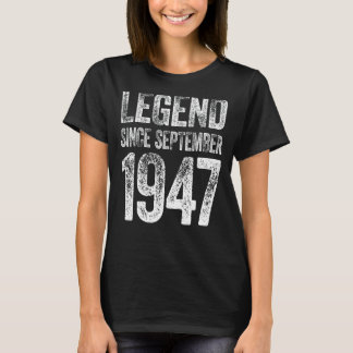 T-shirt Vintage 1947 Anniversaire Septembre Né Légende dep
