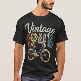 T-shirt Vintage 1948 Né En 1948 Rétro Anniversaire De Vélo