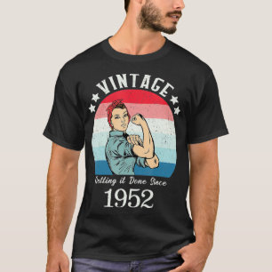 T-shirt Vintage 1952 Forte femme Rosie Cadeaux d'anniversa
