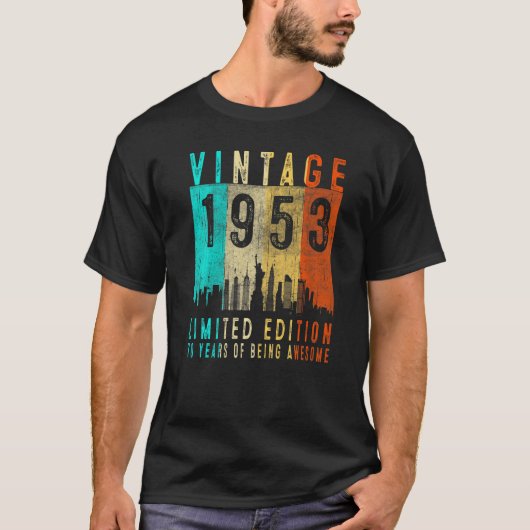 T-shirt Vintage 1953 70e anniversaire 70 ans (Devant)