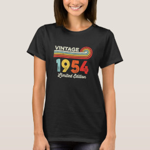 T-shirt Vintage 1954 Anniversaire Hommes Femmes Né En 1954