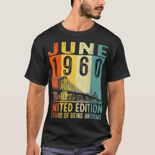 T-shirt Vintage 1960 62 Ans Fabriqué En Juin 1960 62nd B