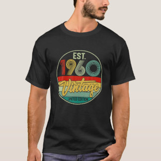 T-shirt Vintage 1960 66th Birthday Decorations Men Women
