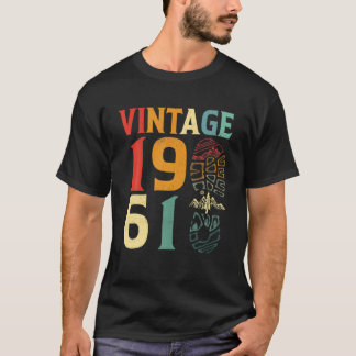 T-shirt Vintage 1961 61 Anniversaire Camping Randonnée L