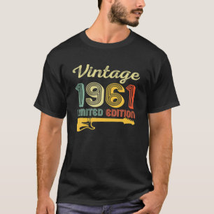 T-shirt Vintage 1961 Anniversaire Guitare 61e Anniversaire