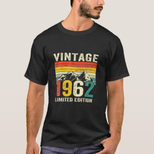 T-shirt Vintage 1962 60E Anniversaire 60 Ans Cadeau Rétro