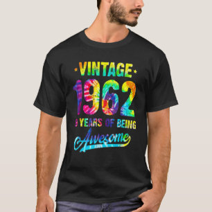 T-shirt Vintage 1962 60ème Anniversaire Tie Dye 60 Ans De