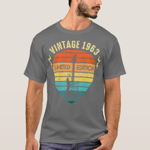 T-shirt Vintage 1963 Guitar Limited Edition 60e anniversai