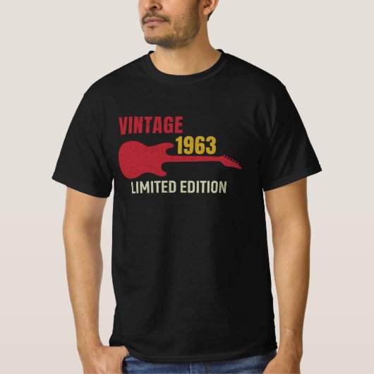 T-shirt Vintage 1963 - Guitare Edition Design (Devant)