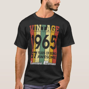 T-shirt Vintage 1965 57 Ans D'Être génial 57ème Anniversai