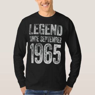 T-shirt Vintage 1965 Anniversaire Septembre Né Légende dep