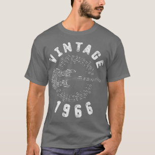 T-shirt Vintage 1966 Birthday Limited Edition Guitar Music