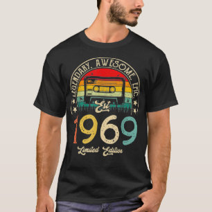 T-shirt Vintage 1969 Cassette rétro 1969 53e anniversaire