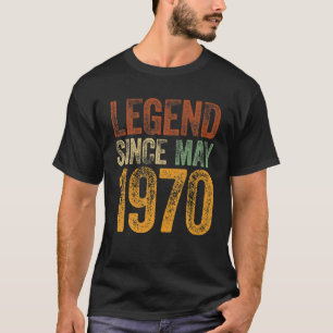 T-shirt Vintage 1970 Anniversaire Mai Born Légende depuis