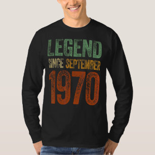 T-shirt Vintage 1970 Anniversaire Septembre Né Légende dep