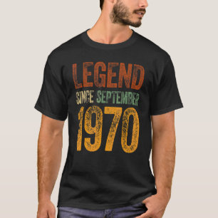 T-shirt Vintage 1970 Anniversaire Septembre Né Légende dep