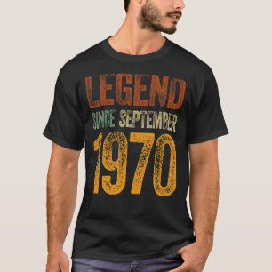 T-shirt Vintage 1970 Anniversaire Septembre Né Légende dep