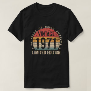 T-shirt Vintage 1971 54 Ans Hommes Femmes 54e Anniversaire