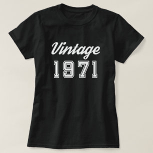 T-shirt Vintage 1971 Anniversaire Noir