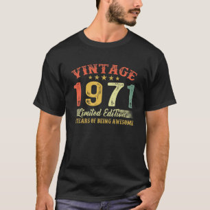 T-shirt Vintage 1971 Fait En 1971 51 Anniversaire 51T