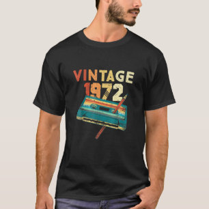 T-shirt Vintage 1972 Cassette De Musique 50E Cadeaux D'Ann