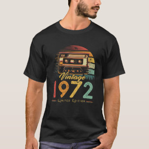 T-shirt Vintage 1972 Cassette Rétro 1972 50E Anniversaire