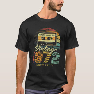 T-shirt Vintage 1972 Cassette Rétro 1972 50E Anniversaire