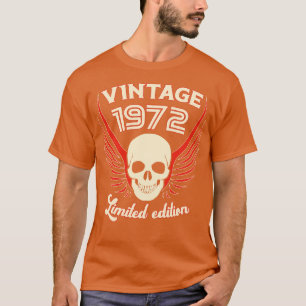 T-shirt Vintage 1972 Edition Limitée Crâne Et Ailes