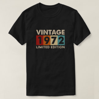 T-shirt Vintage 1972 Limited Edition, maillots d'anniversa