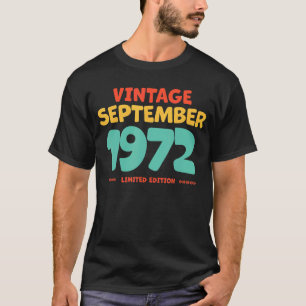 T-shirt Vintage 1972 Septembre Légende Né En Septembre 19