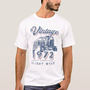 T-shirt Vintage 1972 Trucker Big Rig Truck Driver 50Th Bir
