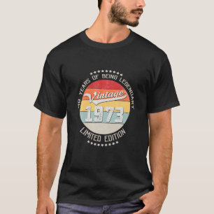 T-shirt Vintage 1973 49E Cadeau Anniversaire 49 Ans En Jeu