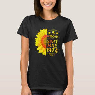 T-shirt Vintage 1974 48 Ans 48 Mai Sunshine Birth