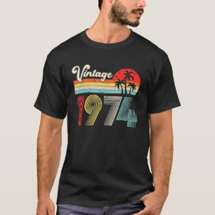 T-shirt Vintage 1974 Anniversaire Hommes Femmes Rétro Né I