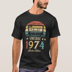 T-shirt Vintage 1974 Cassette rétro 1974 50e anniversaire
