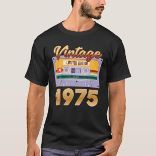 T-shirt Vintage 1975 Né Dans Classic Cassette Tape Limited