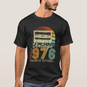 T-shirt Vintage 1976 Cassette rétro 1976 50e anniversaire 